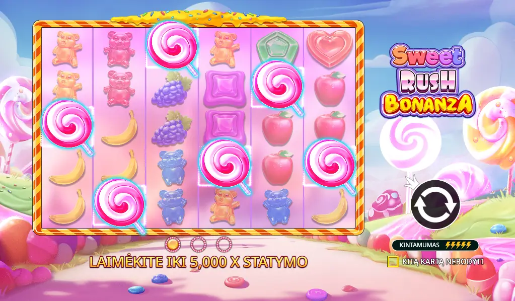 Sweet Rush Bonanza Apžvalga – Pragmatic Play Naujiena 2025
